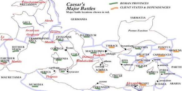 Peta Peperangan Julius caesar